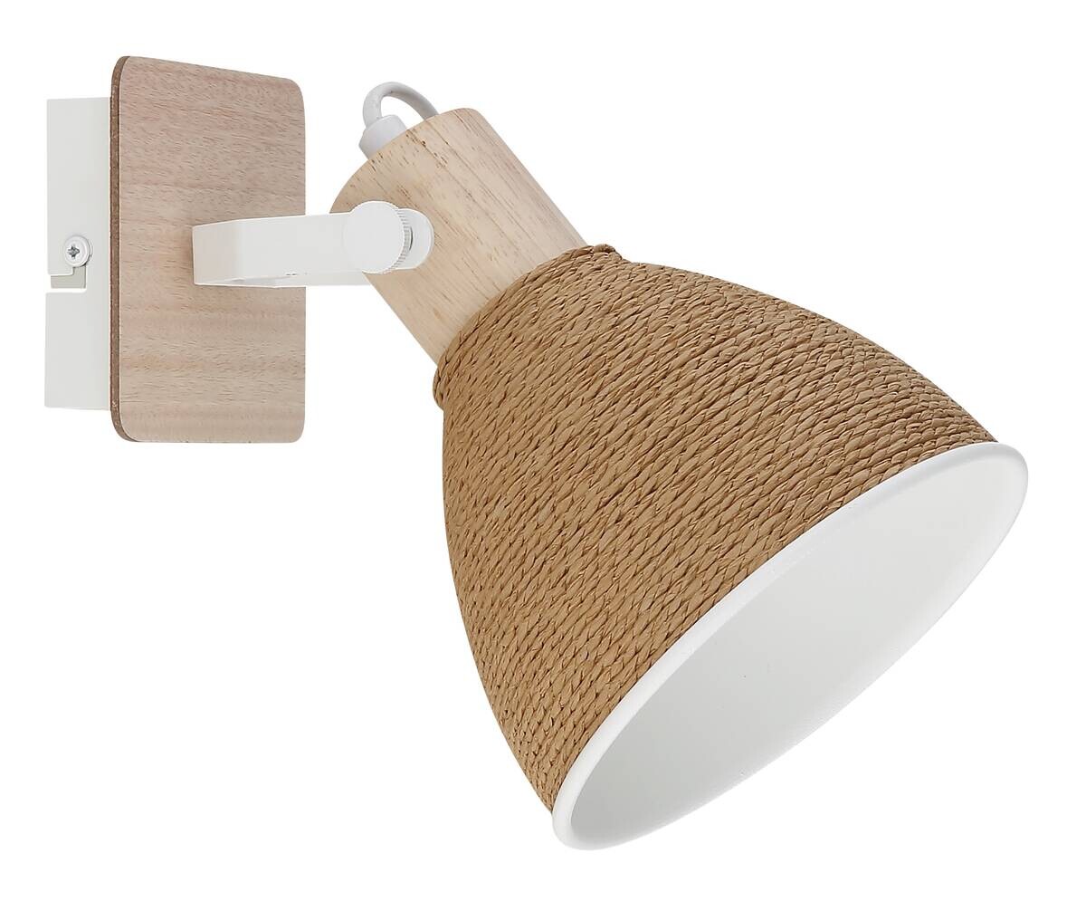GLOBO Spot braun weiß Holz Metall B/H: ca. 15x19 cm E14 1 Brennstellen