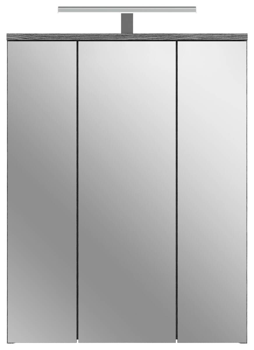 Badezimmer-Set BLAKE Rauchsilber Nachbildung weiß Hochglanz B/H/T: ca. 60x191x34 cm