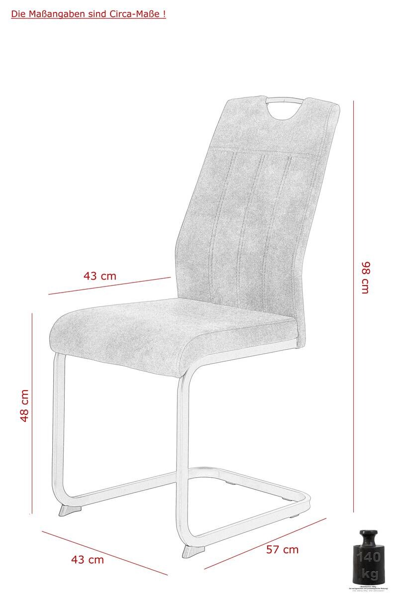 Essgruppe Agnes I grau Eiche Holzwerkstoff B/H/T: ca. 220x76x90 cm