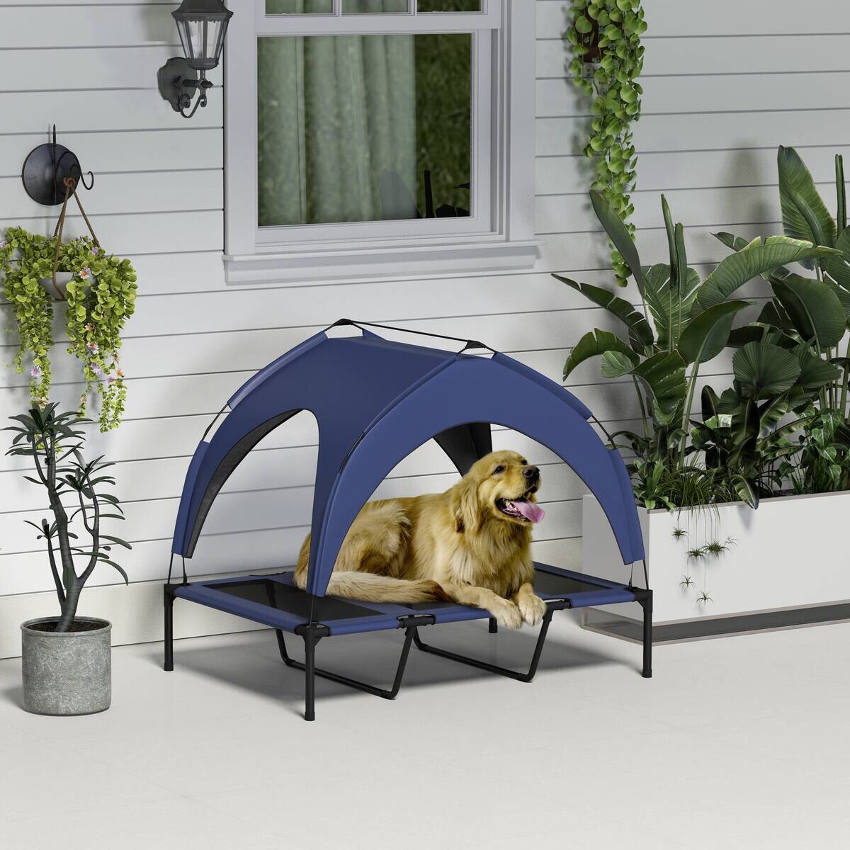 PawHut Hunde-Zubehör blau Edelstahl B/H/L: ca. 76x106x94 cm