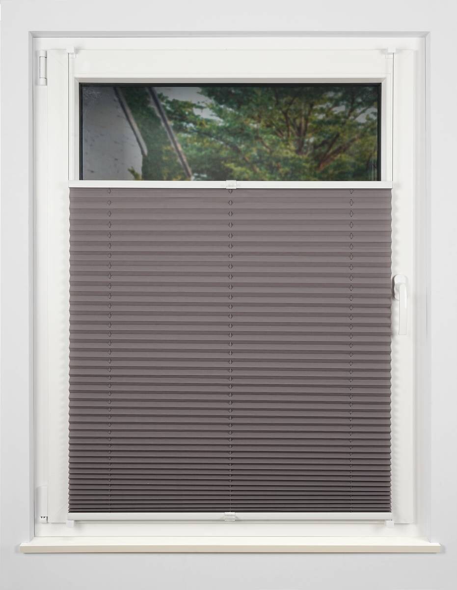 Hochwertiges Klemmplissee hellgrau B/L: ca. 110x130 cm