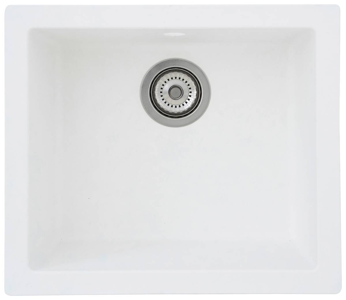 Respekta Einbauspüle Ohio 50 x 44 W weiß Mineralite B/H/T: ca. 44x19x50 cm