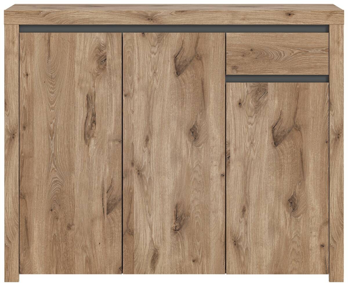 Kommode Woody Nox Oak Nachbildung anthrazit B/H/T: ca. 131x105x37 cm