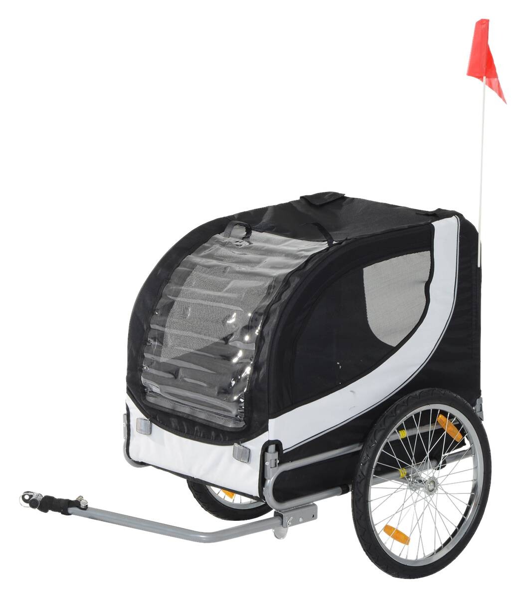 PawHut Fahrradanhänger 20 Zoll schwarz schwarz B/H/L: ca. 73x94x78 cm