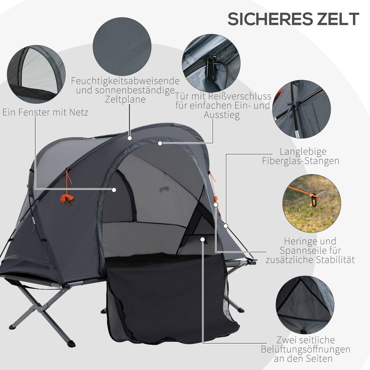 Outsunny Campingartikel B/H/L: ca. 86x200x147 cm
