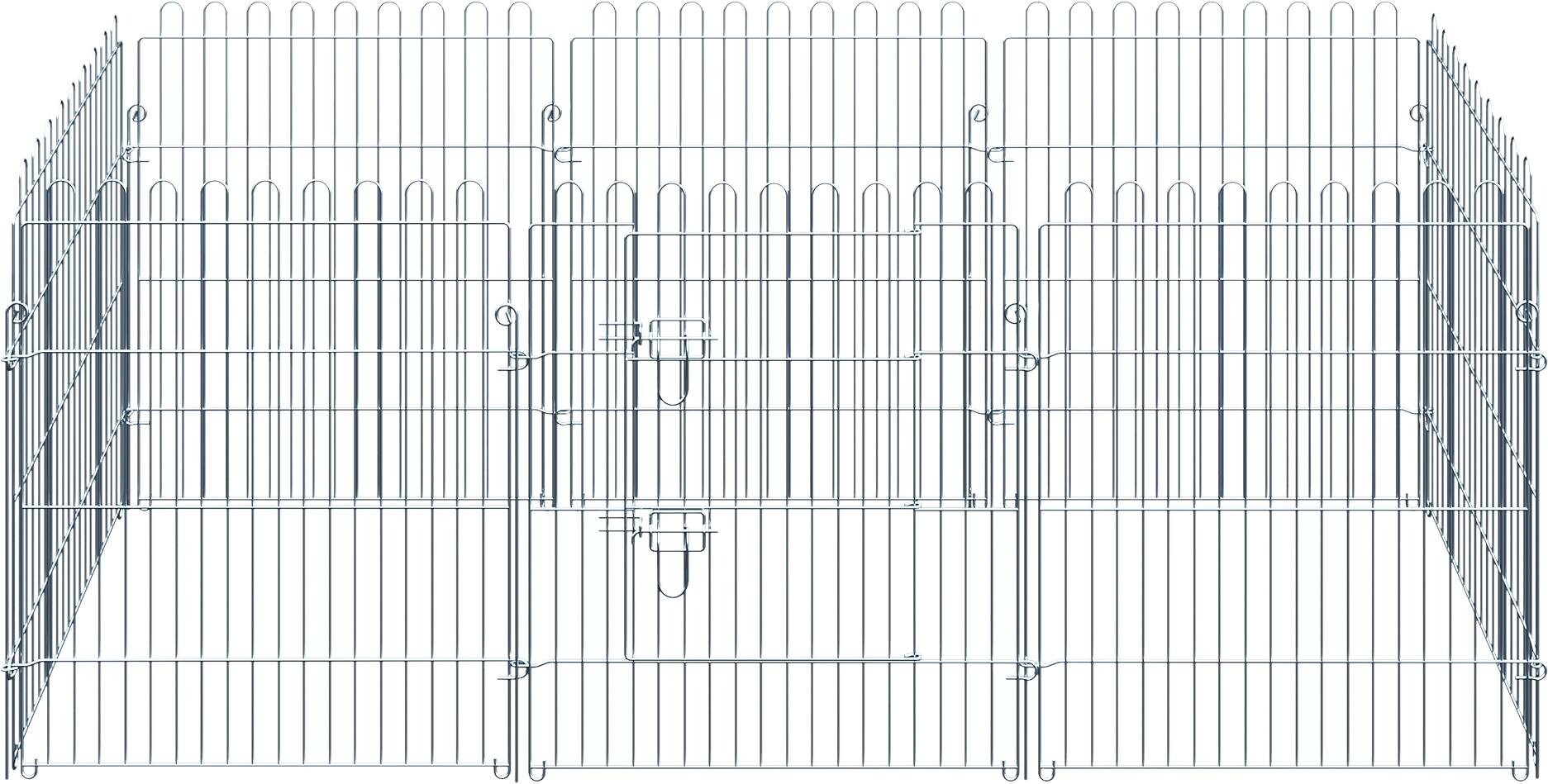 PawHut Freilaufgehege silber Metall