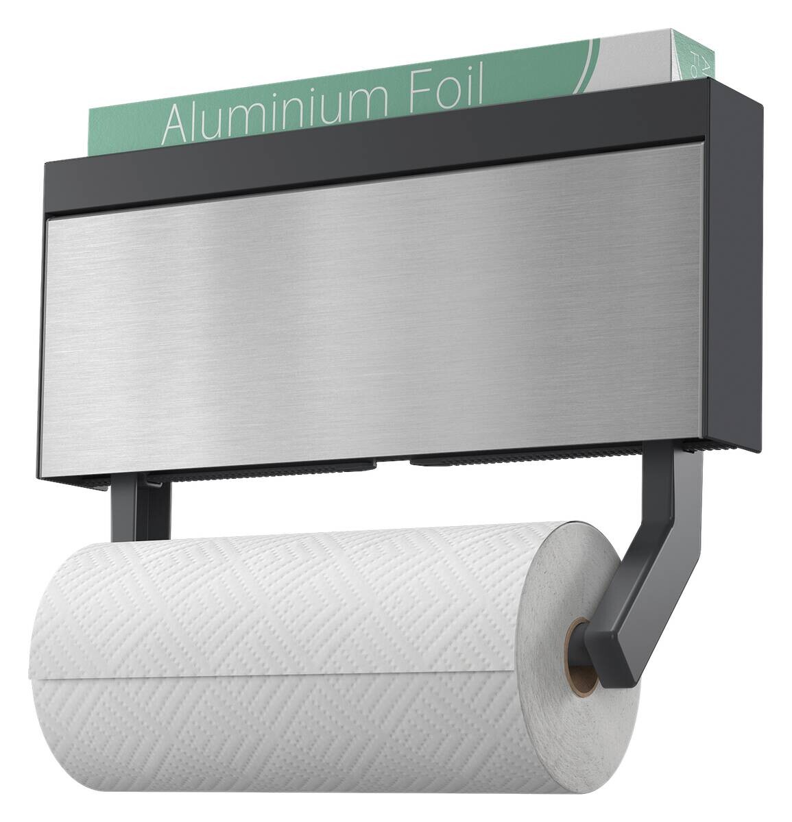 POCOline Küchenrollenhalter grau Kunststoff B/H/L: ca. 17x6,5x38 cm