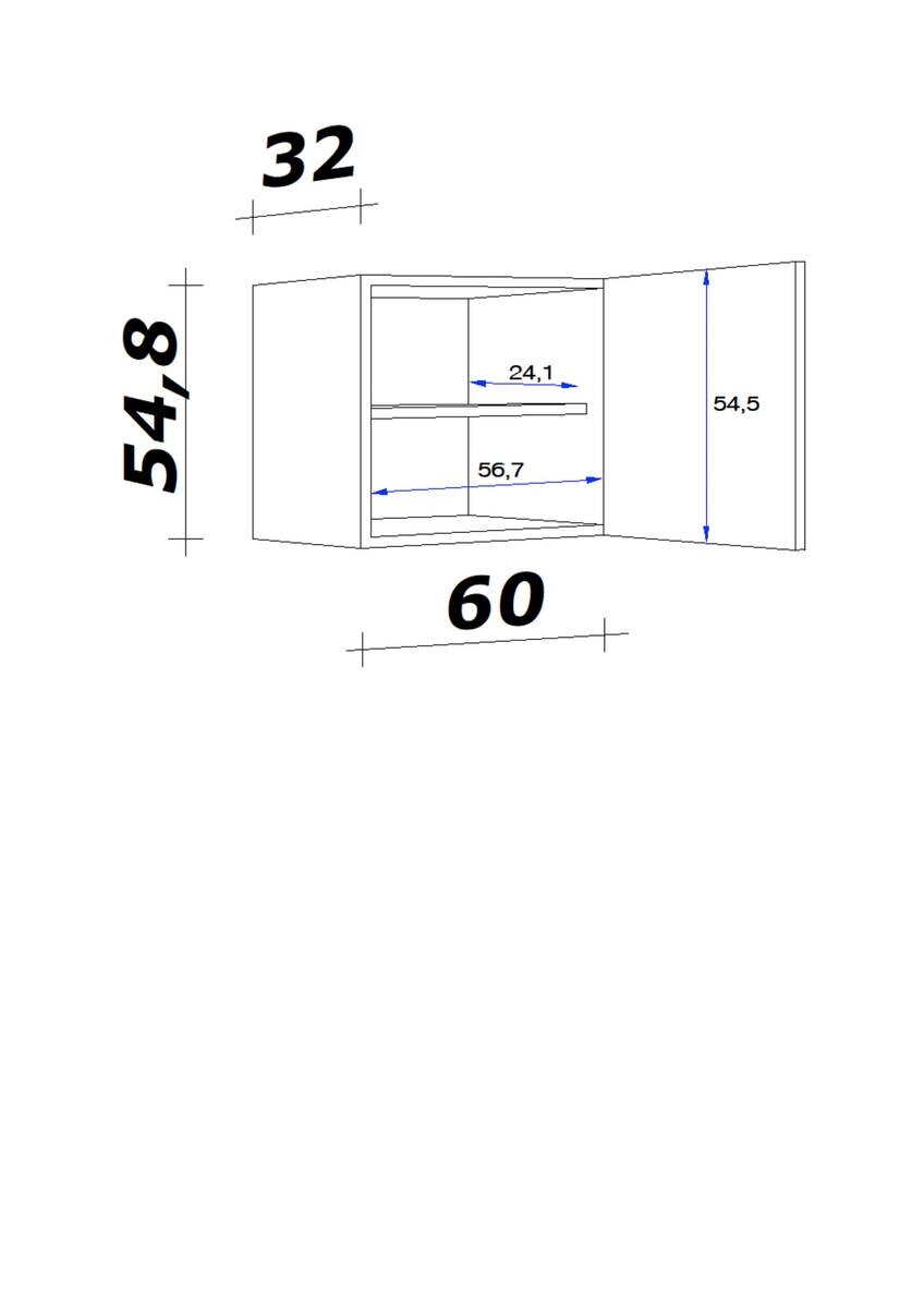 Flex-Well Hängeschrank Wito weiß B/H/T: ca. 60x54,8x32 cm
