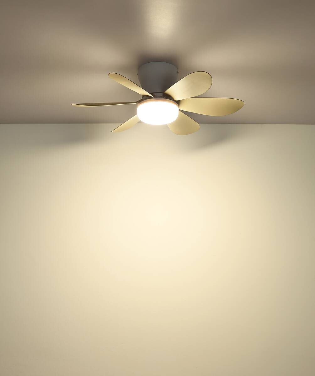 GLOBO LED-Deckenventilator Opal weiß sand H/D: ca. 16,5x51 cm max. 5 W