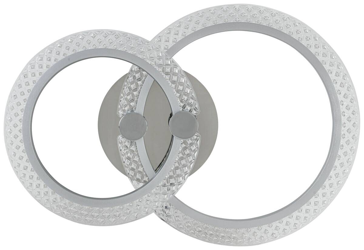 Nolo LED Deckenleuchte Maren Chrom Aluminium Kunststoff Metall B/H/L: ca. 34x8,5x50 cm 2 Brennstellen