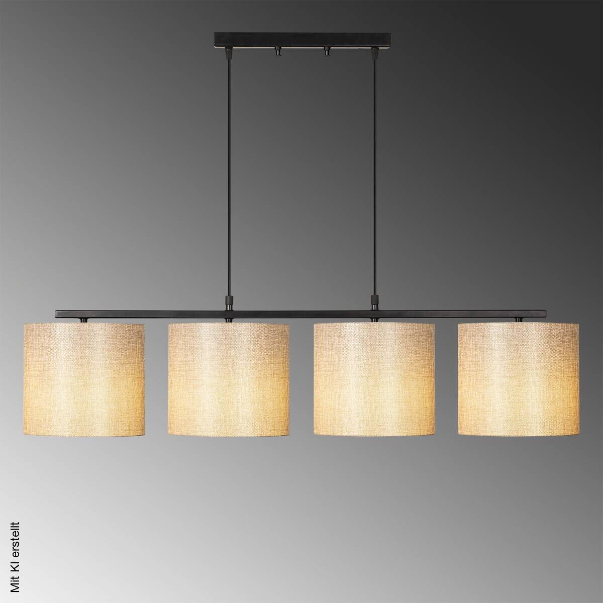Opviq Pendelleuchte Valiz-4706 creme schwarz B/H/T/L: ca. 110x120x25x110 cm E27 4 Brennstellen