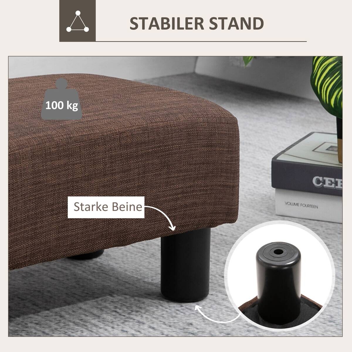 HOMCOM Hocker braun B/H/L: ca. 30x40x24 cm