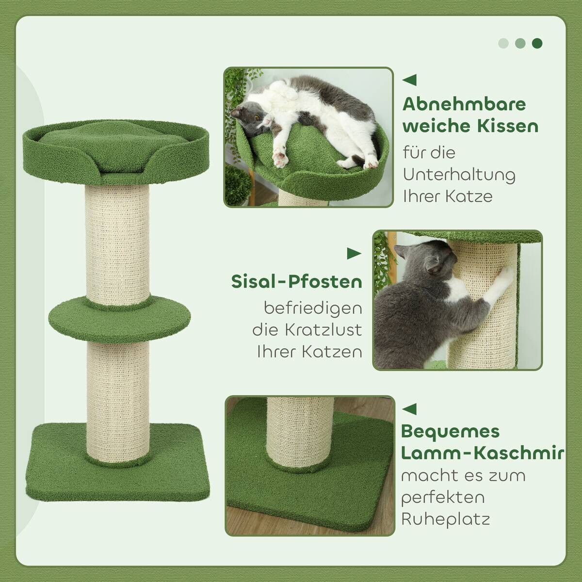 PawHut Kratzbaum grün Spanplatte B/H/L: ca. 45x91x45 cm