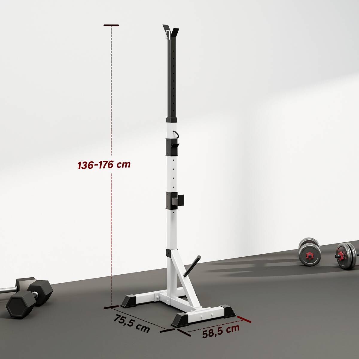 HOMCOM Langhantelständer silber Kunststoff B/H/L: ca. 58,5x176x75,5 cm