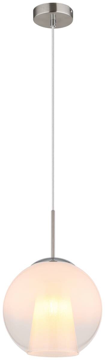 GLOBO Pendelleuchte BARRY 15749NH1 nickel Opal Metall H/D: ca. 120x25 cm E27 1 Brennstellen