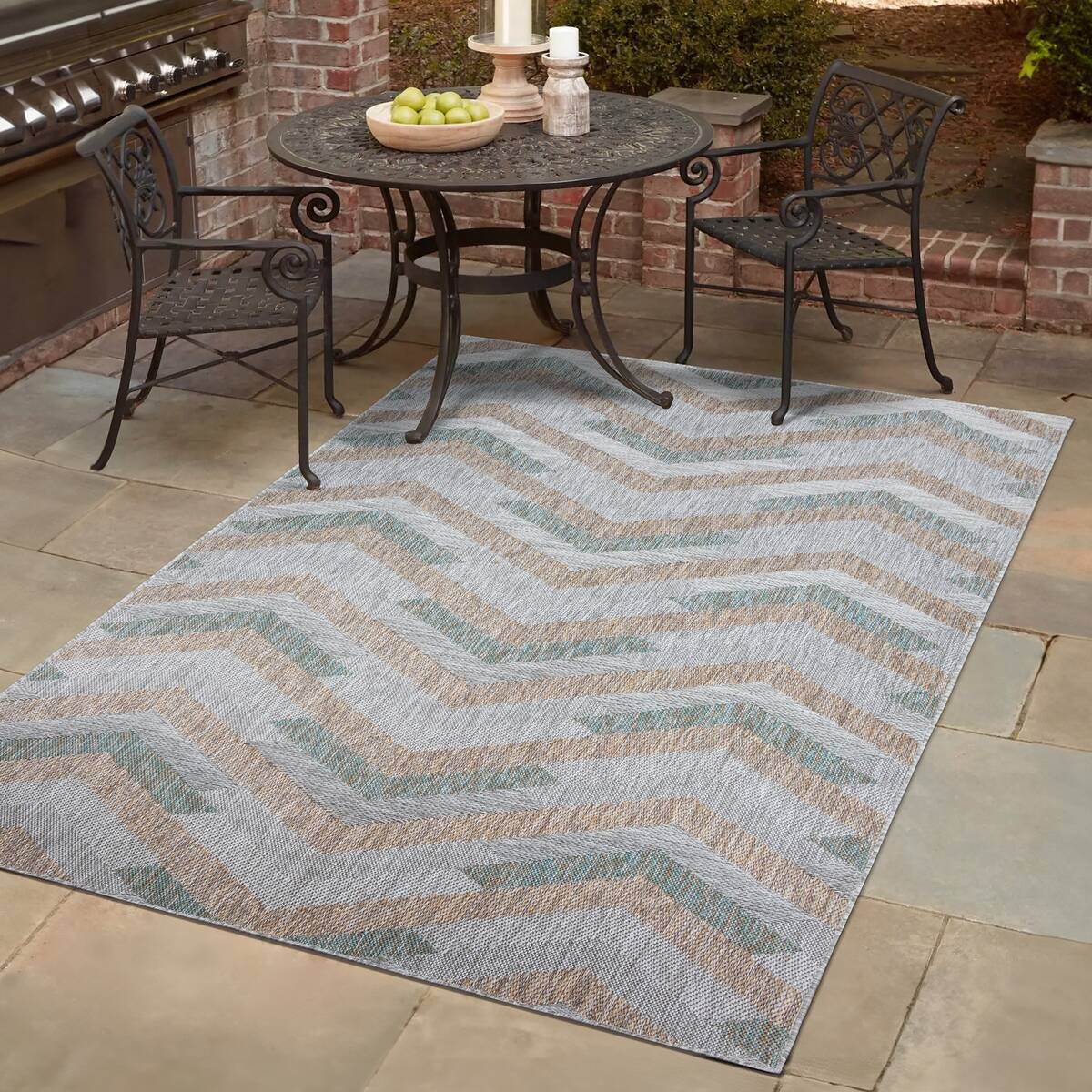 Sanat Outdoorteppich MELISSA grau B/L: ca. 80x150 cm