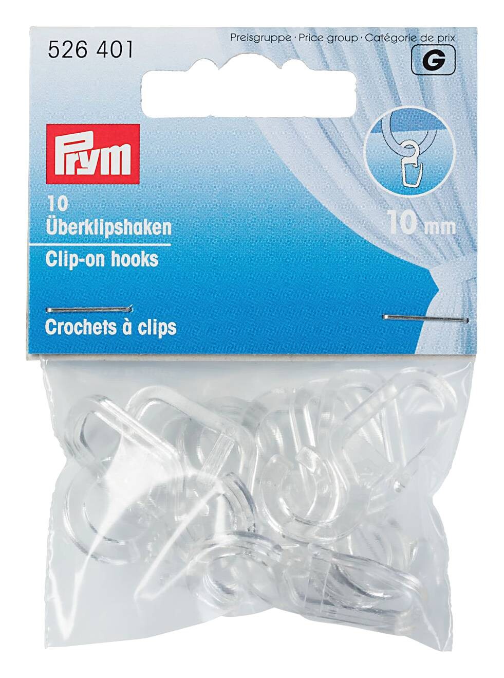 Prym Überklipshaken transparent Kunststoff 10er Pack