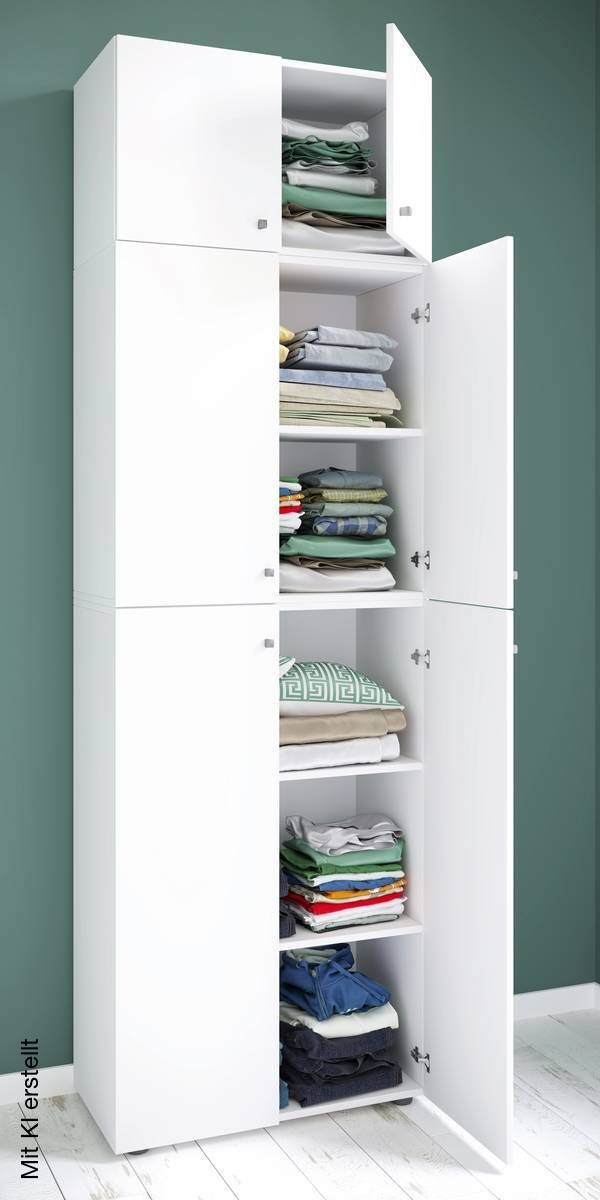 Kleiderschrank Lona weiß B/H/T: ca. 70x223x39 cm