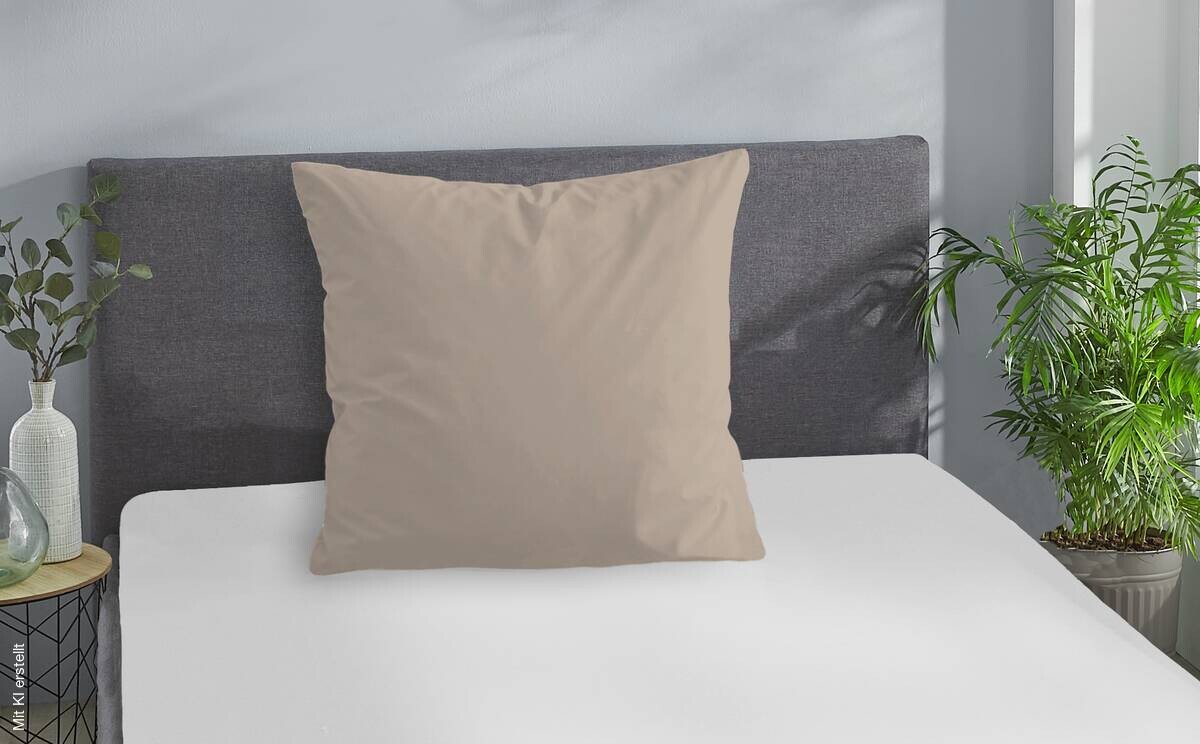 Kissenbezug Jersey taupe Baumwolle B/L: ca. 80x80 cm