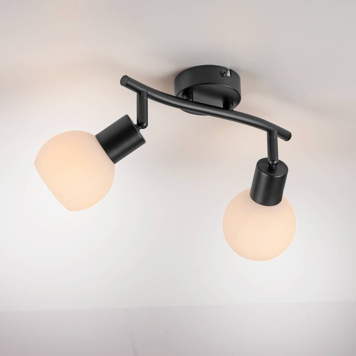Just Light Spot 2flg. Loki schwarz B/H/L: ca. 25x20x43 cm E14 2 Brennstellen