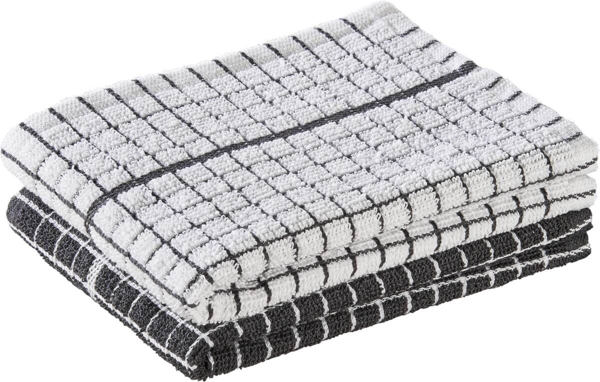 POCOline Geschirrtuch grau weiß 82% Baumwolle, 18% Polyester B/L: ca. 40x60 cm