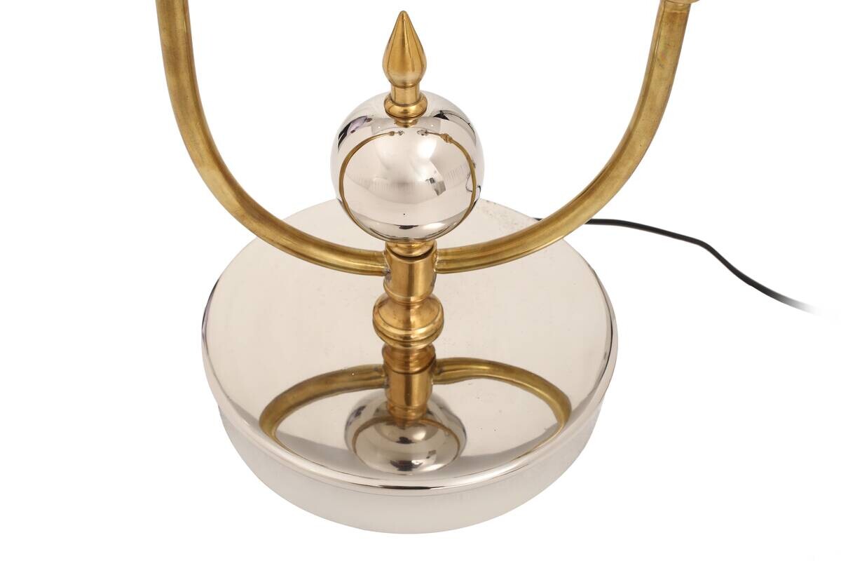 Kayoom Tischleuchte gold silber Eisen Messing Stahl B/H/L: ca. 25x77x21 cm E27 2 Brennstellen