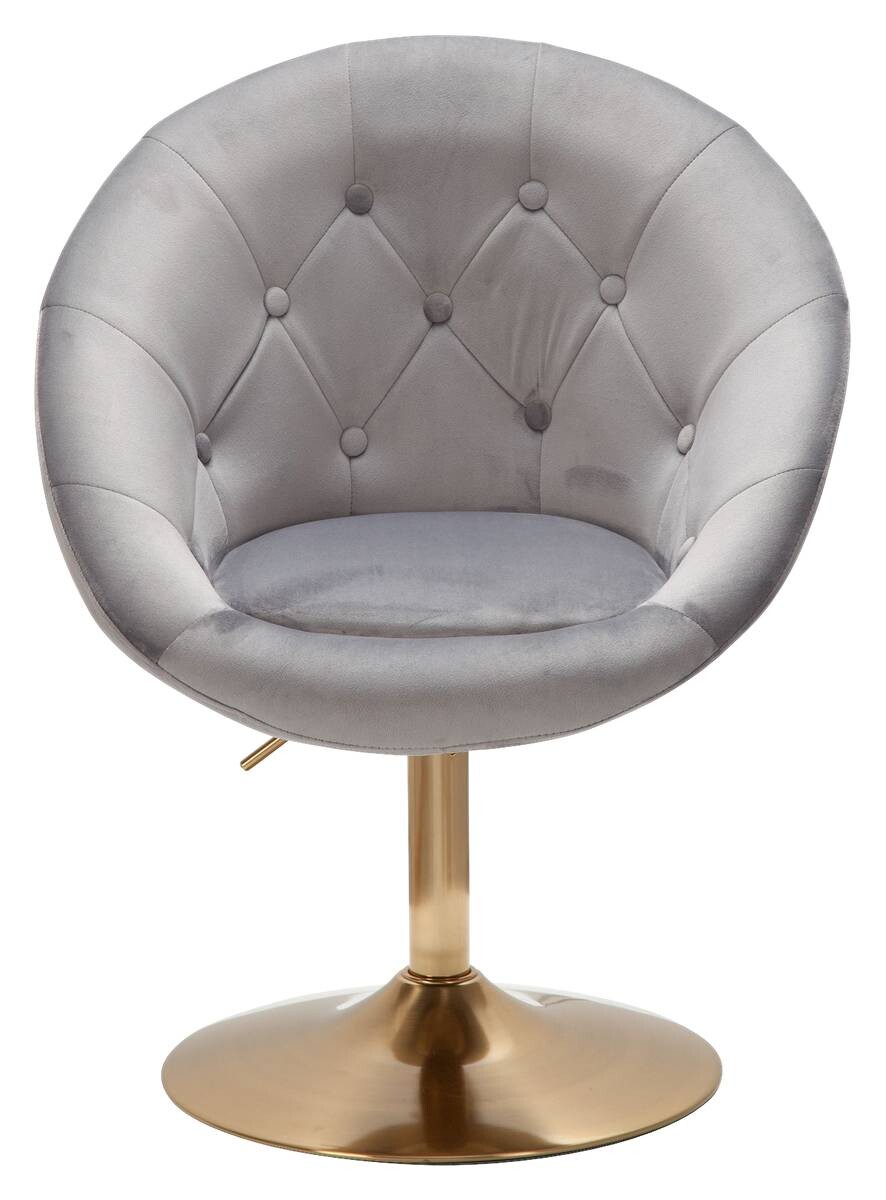 Wohnling Sessel grau gold Stoff Eisen