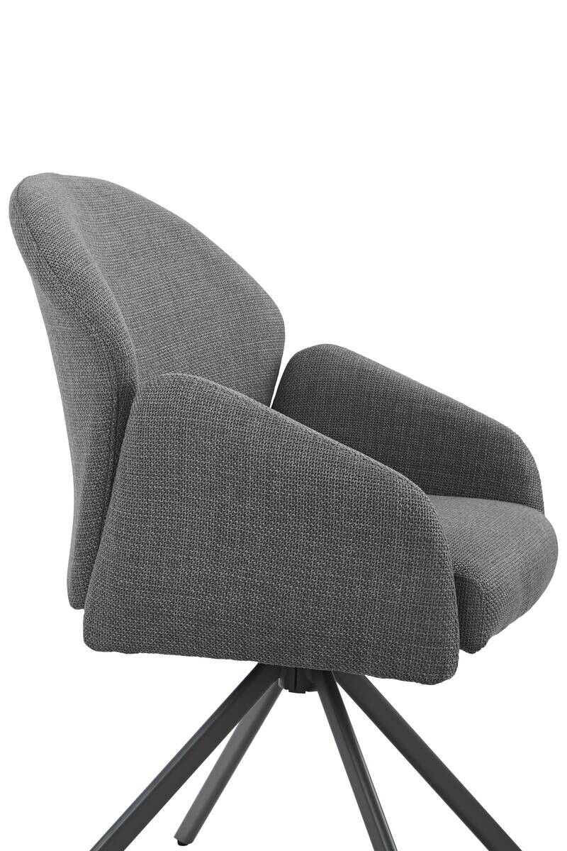 Drehstuhl Holly grau Microfaser Webstoff B/H/T: ca. 57x84x61 cm