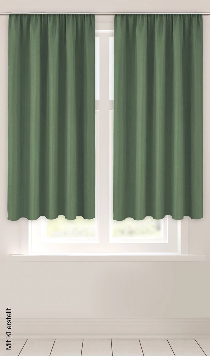 Verdunklungsvorhang Linus grün 100% Polyester B/L: ca. 140x145 cm