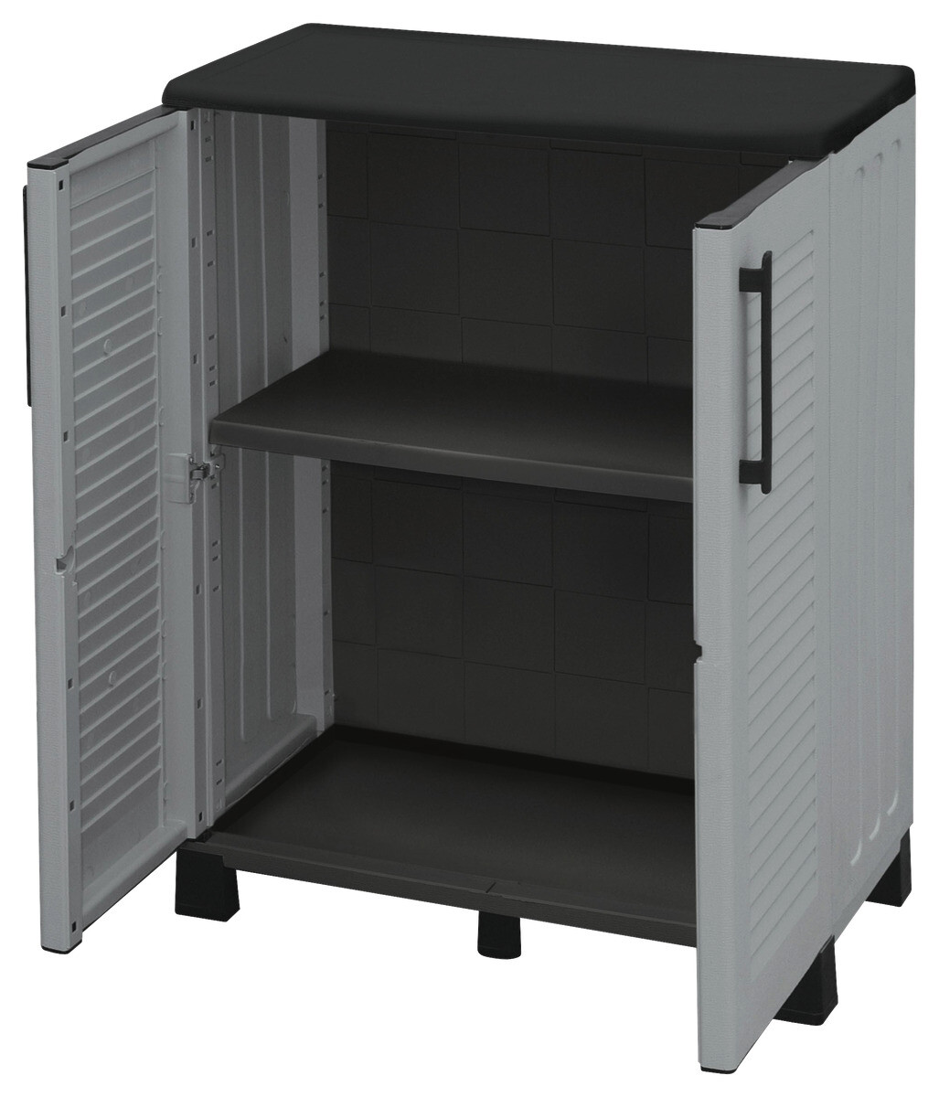 ArtPlast Kunststoffschrank Family niedrig grau Kunststoff B/H/T: ca. 68x85x37,5 cm