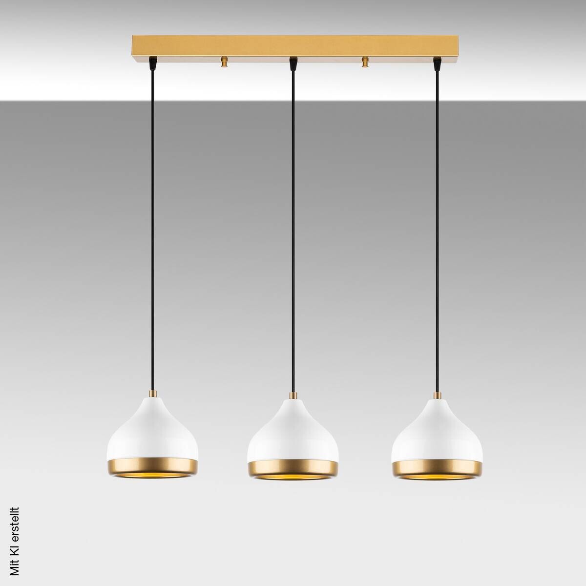 Opviq Pendelleuchte Yldo weiß B/H/T/L: ca. 67x111x17x67 cm E27 3 Brennstellen