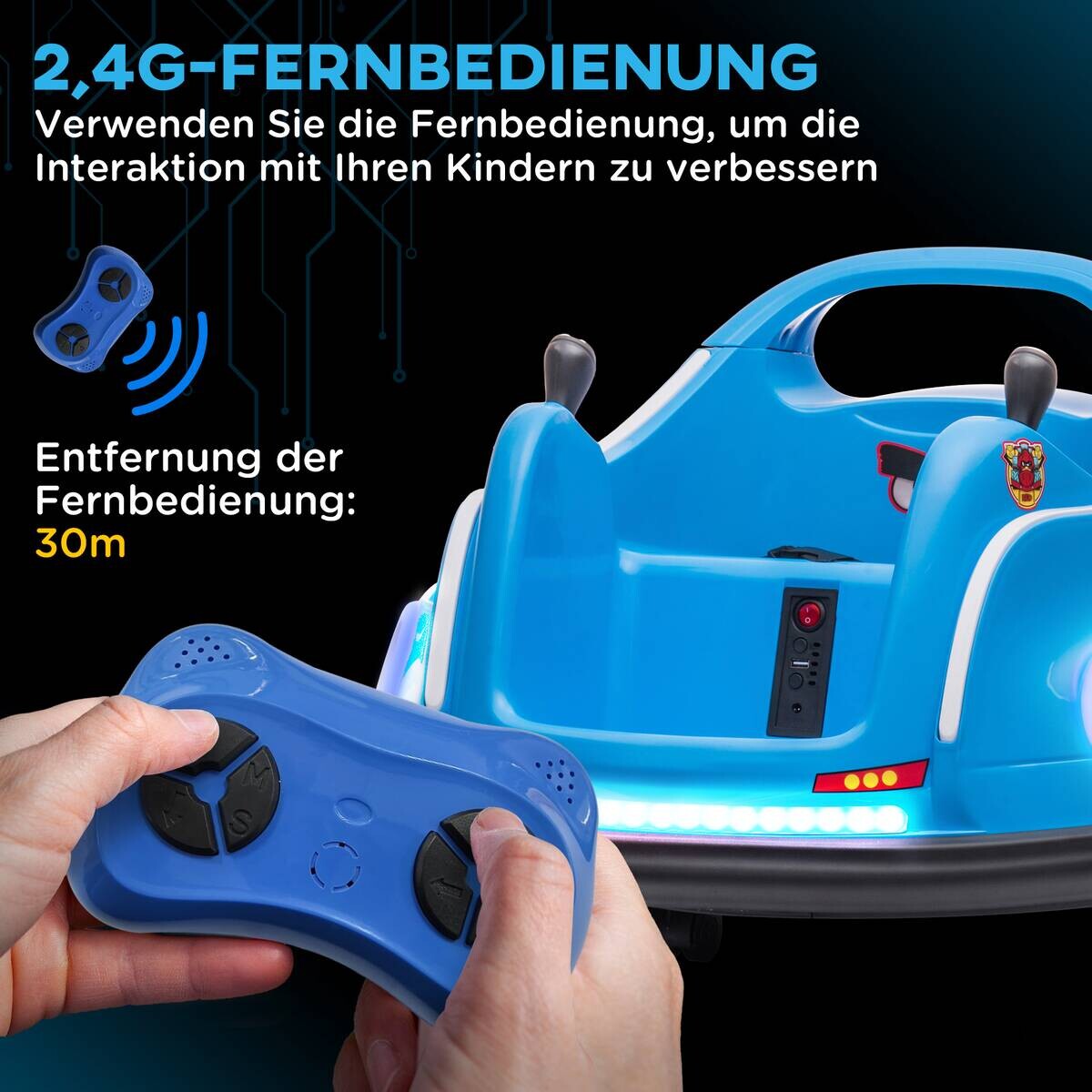 AIYAPLAY Kinder Autoscooter blau B/H/L: ca. 73x44x73 cm