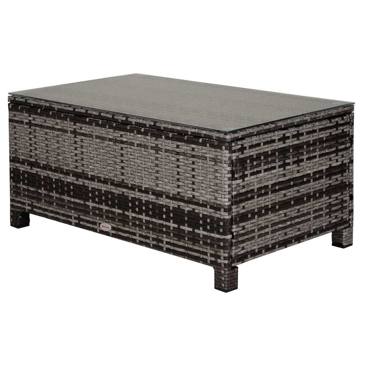 Outsunny Beistelltisch grau Polyrattan B/H/L: ca. 50x85x39 cm