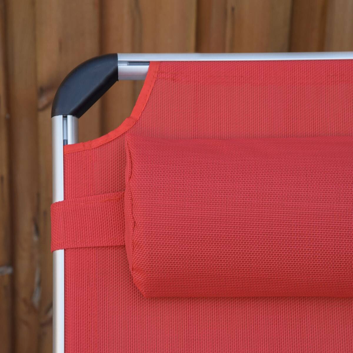 Outsunny Gartenliege rot Aluminium B/H/L: ca. 60x28x189 cm