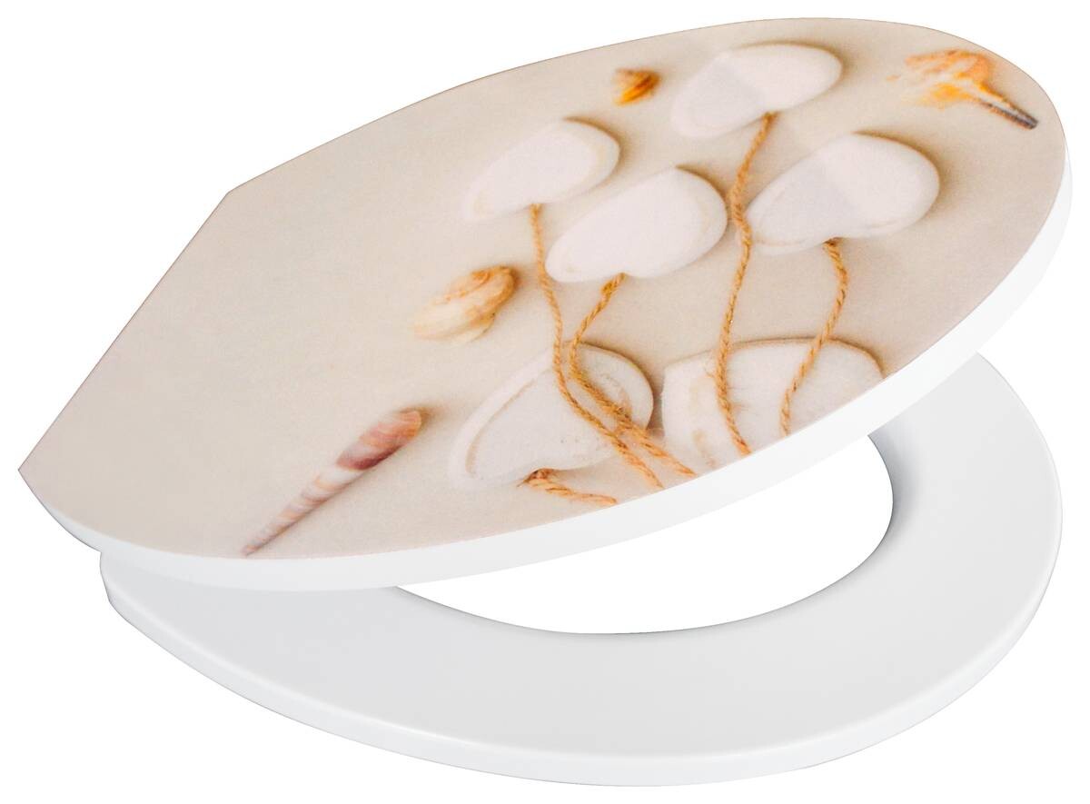 POCOline WC-Sitz weiße Herzen cremeweiß Duroplast