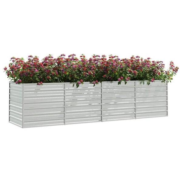 Garten-Hochbeet silber Stahl B/H/L: ca. 80x77x320 cm