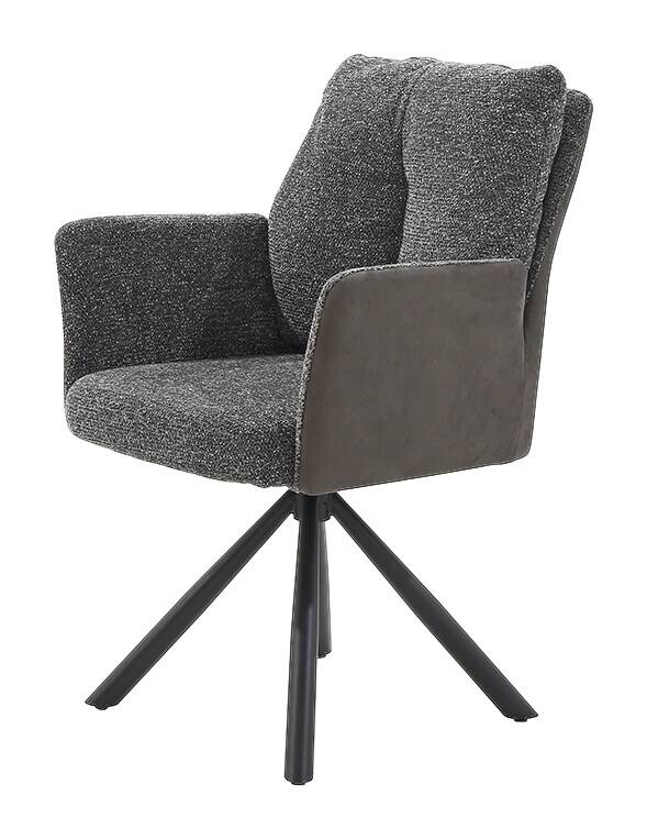Armlehnstuhl grau Webstoff Microfaser B/H/T: ca. 60x88x66 cm