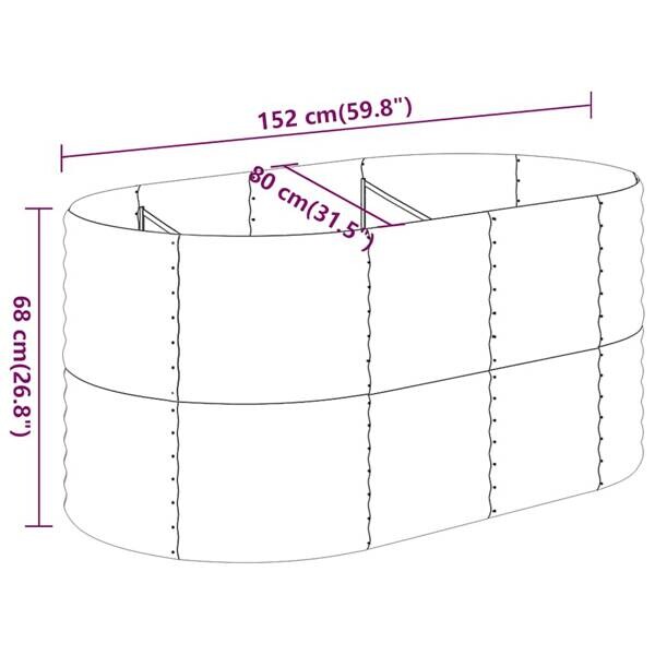 Hochbeet anthrazit Stahl B/H/L: ca. 80x68x152 cm