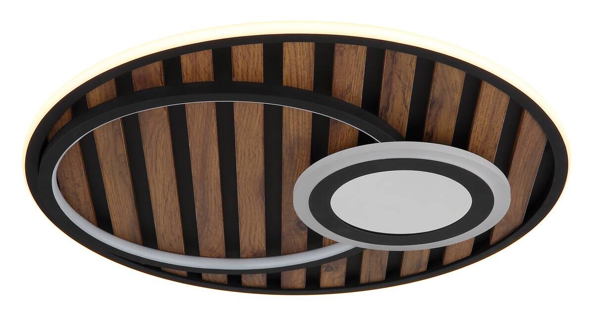 GLOBO Deckenleuchte mattschwarz Opal Metall MDF H/D: ca. 8x50 cm 1 Brennstellen