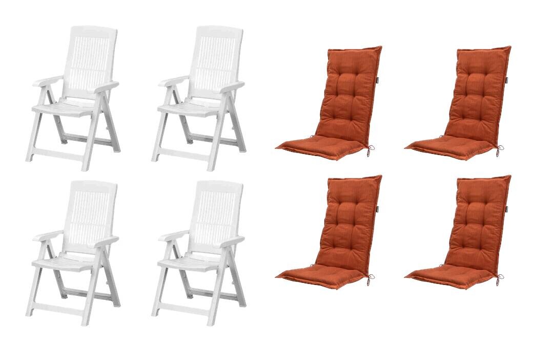 PROGARDEN,MADISON Klappsessel Set + Auflagen Tampa terra Kunststoff B/H/L: ca. 61x109x60 cm