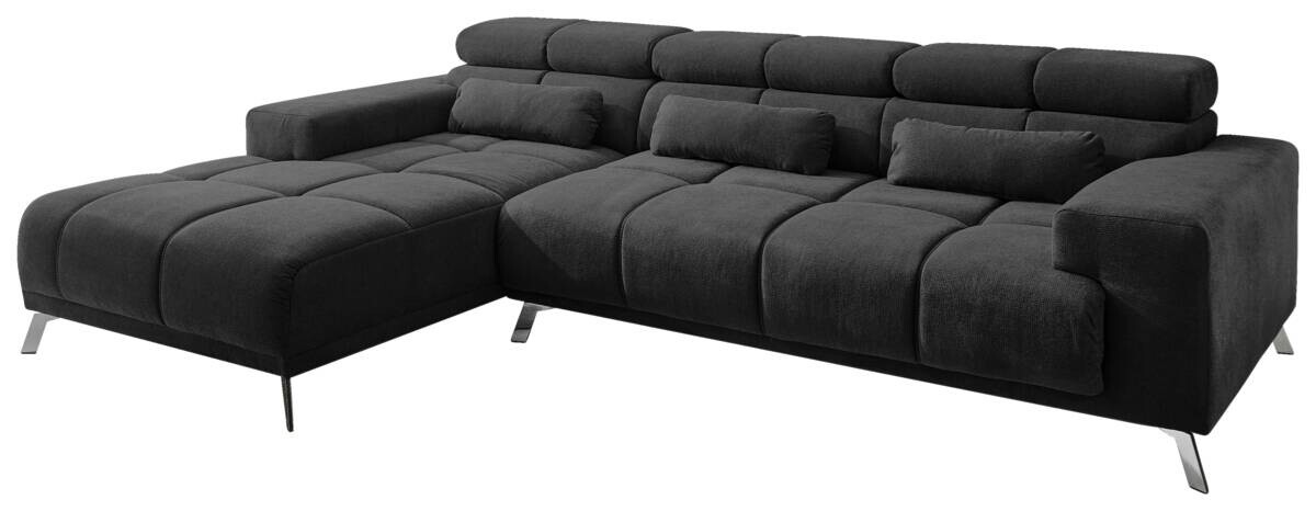 Ecksofa schwarz Flachgewebe B/T: ca. 285x201 cm