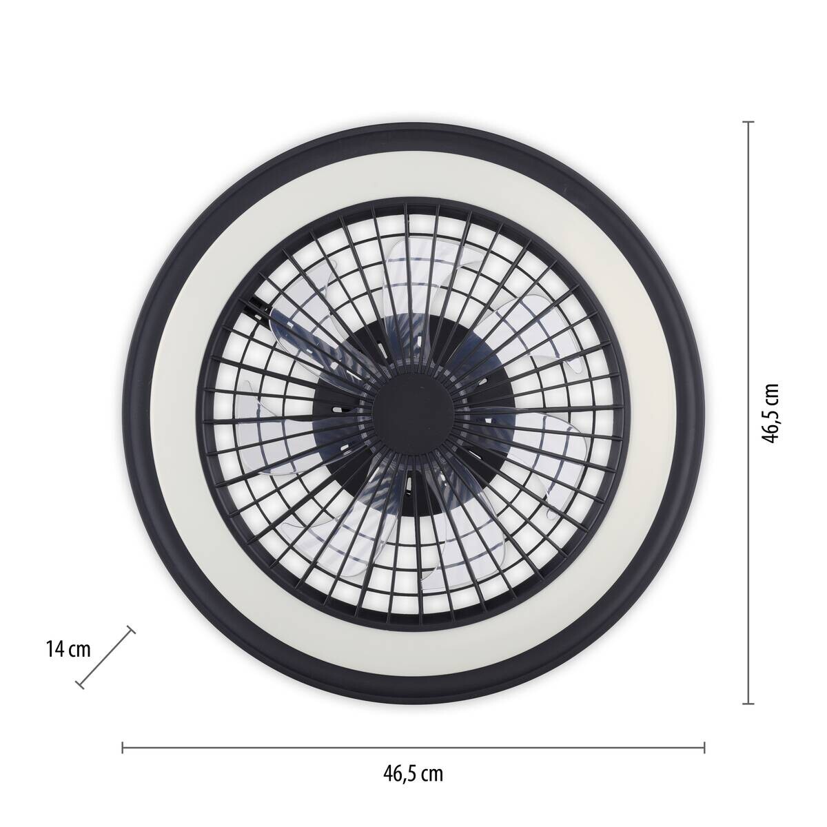 Just Light LED-Deckenventilator Brandon schwarz B/H/L: ca. 45,5x14x45,5 cm max. 36 W