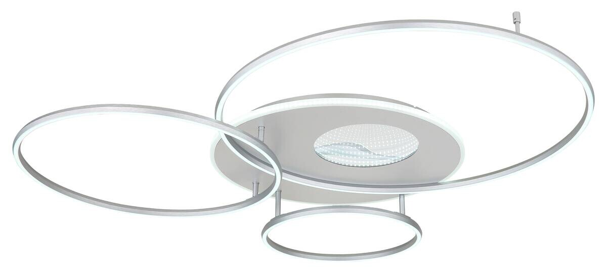 GLOBO LED-Deckenleuchte Invertina silber Kunststoff Aluminium B/H/L: ca. 105x126x13 cm