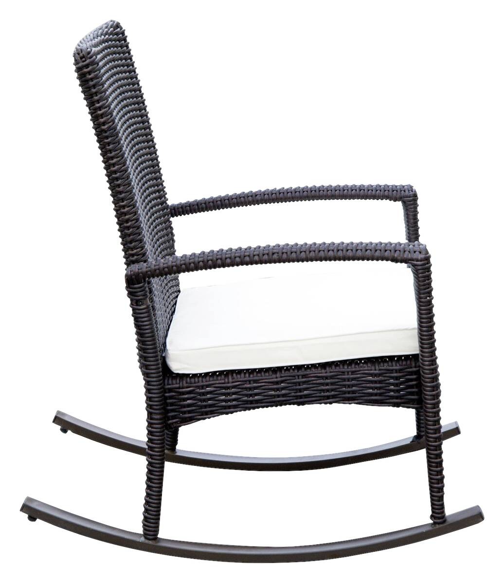 Outsunny Schaukelstuhl braun Metall B/H/L: ca. 66x98x88 cm