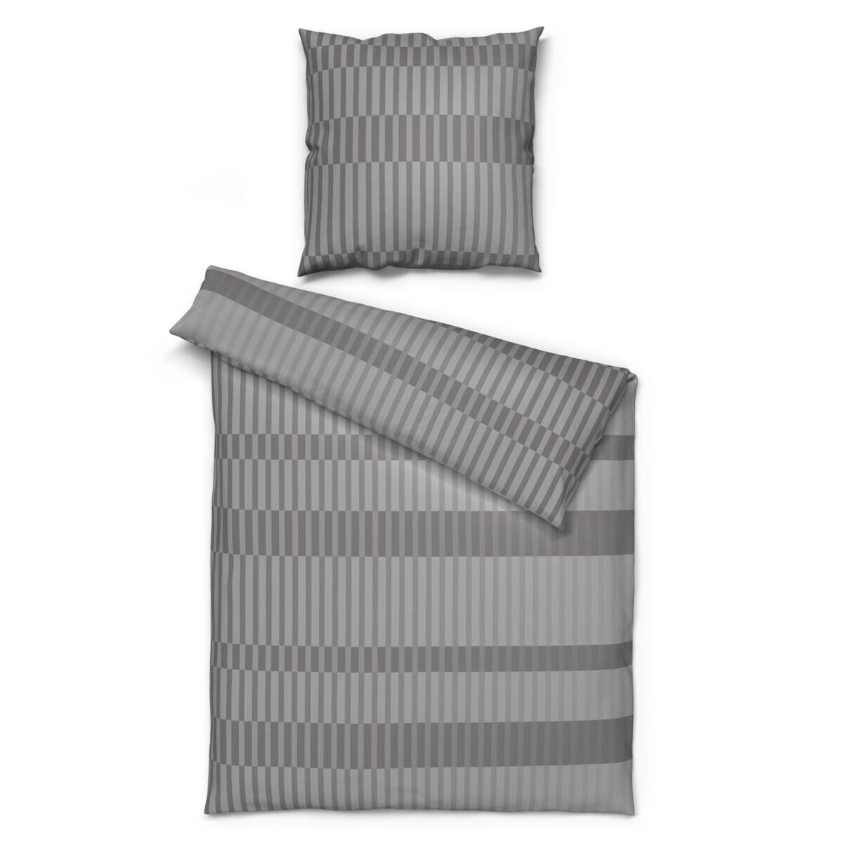 Sensation Baumwoll Bettwäsche Cotton touch grau 52% Baumwolle, 48% Polyester B/L: ca. 135x200 cm