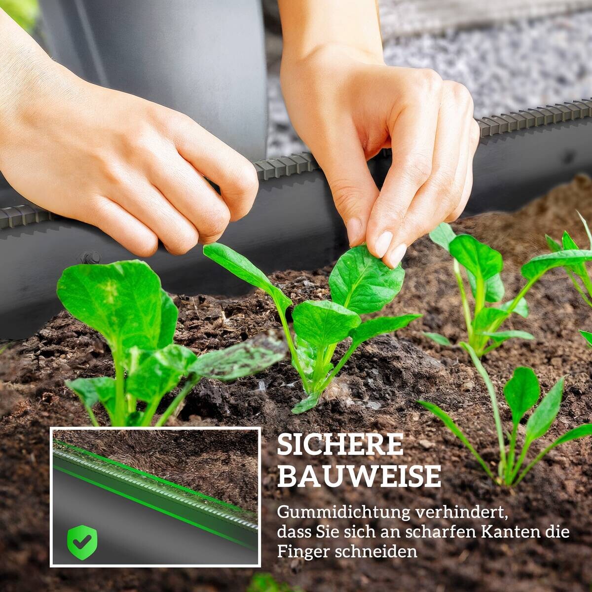 Outsunny Hochbeet dunkelgrau B/H/T/L: ca. 62x30x62x150 cm