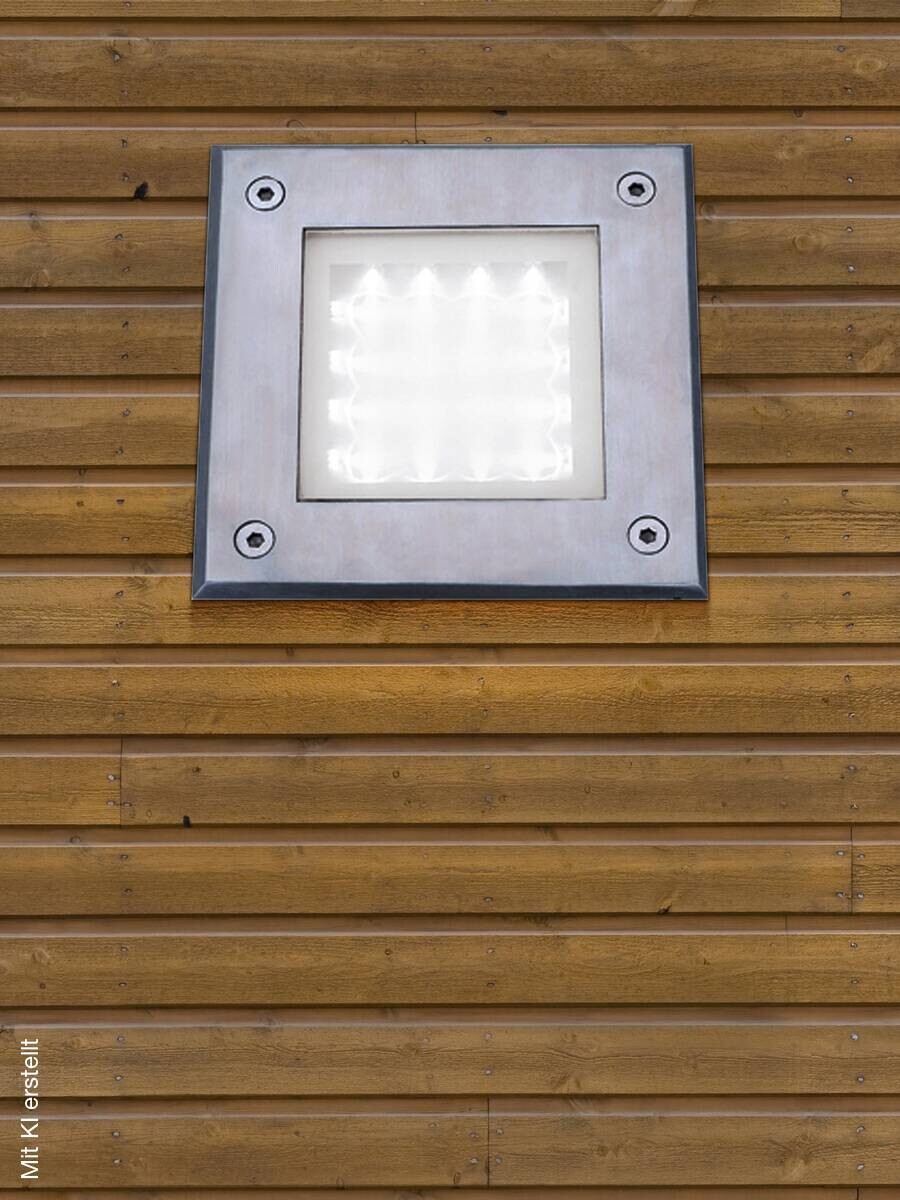 LED-Außenbodeneinbauleuchte klar silber B/H/L: ca. 15x12,4x15 cm
