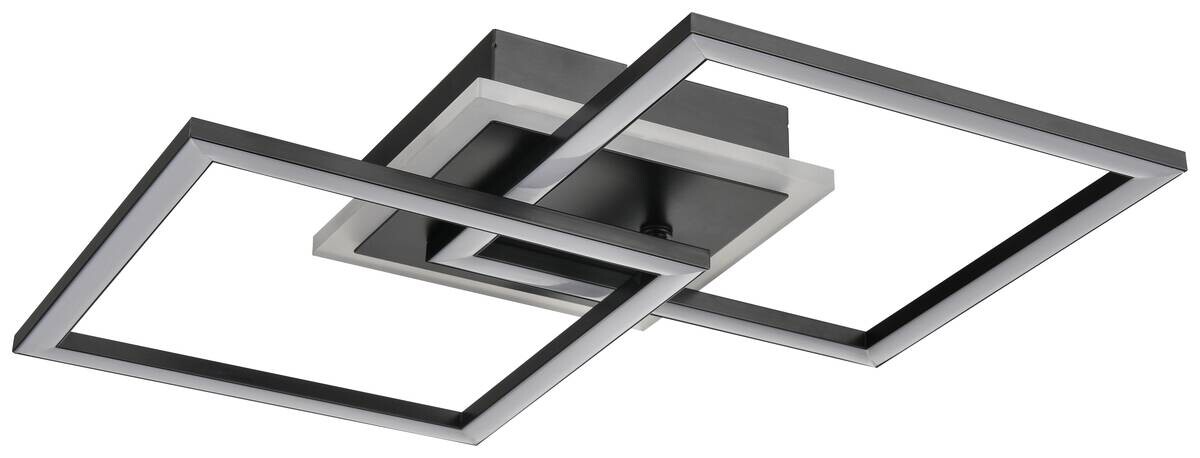Nolo Deckenleuchte Rhombus schwarz Metall B/H/L: ca. 54x7,5x33 cm