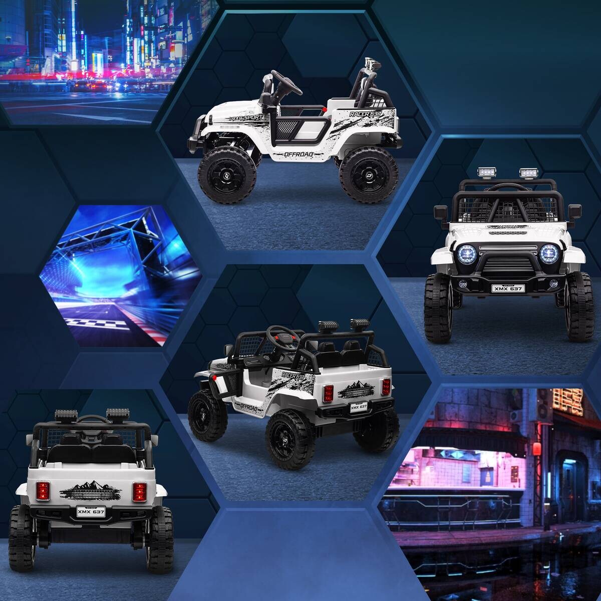 AIYAPLAY Kinder-Elektroauto weiß B/H/L: ca. 67x68,5x109 cm