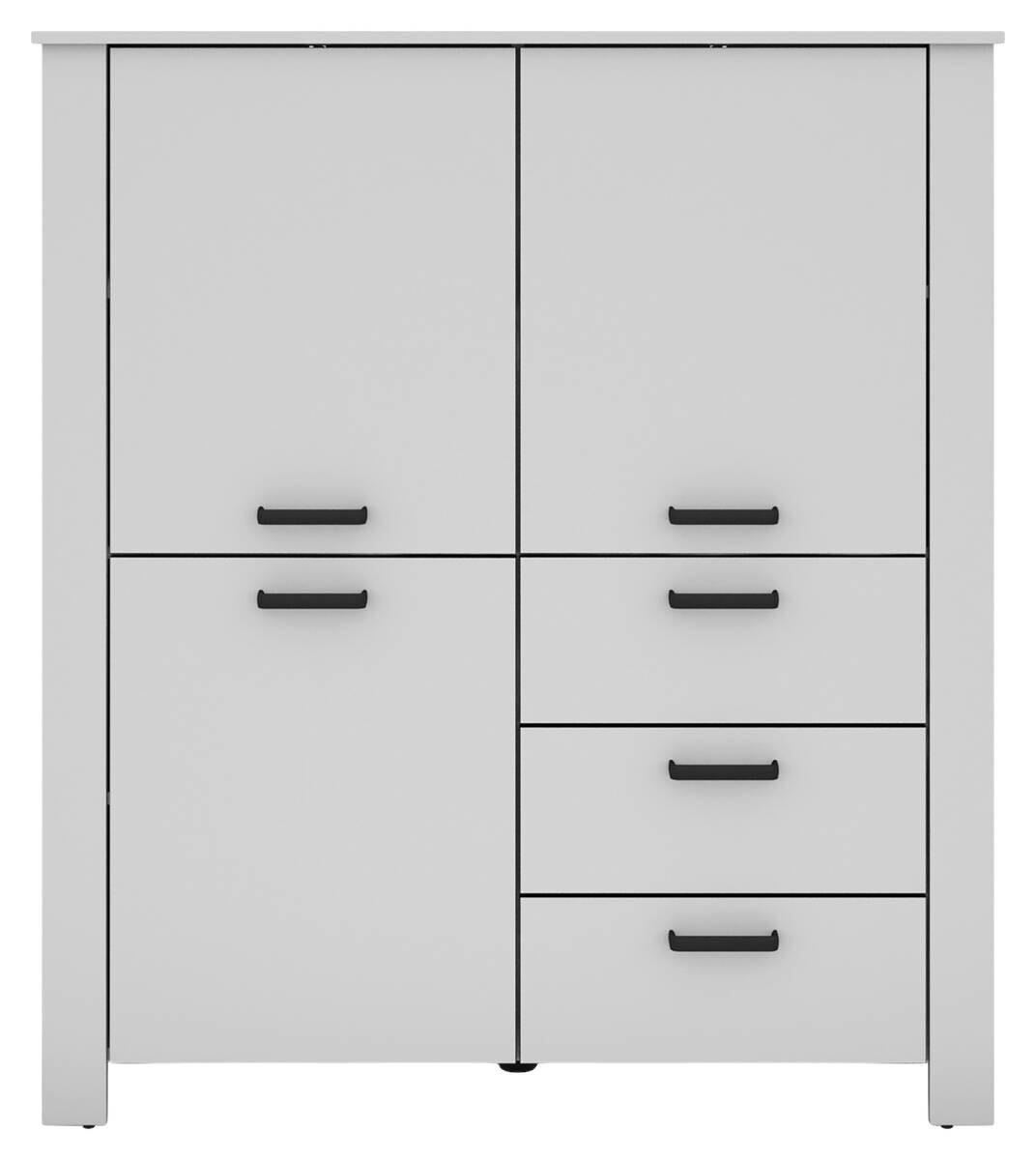 Highboard FARO weiß schwarz B/H/T: ca. 120x137x40 cm